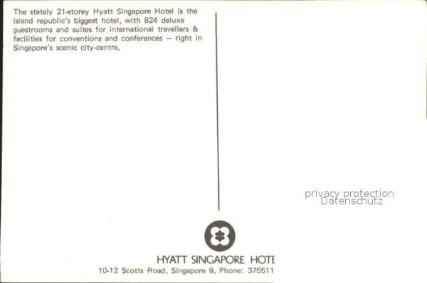 Singapore Hotel Hyatt – Bild 2