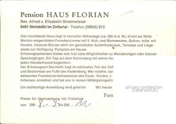 Steinbuehl Bad Koetzting Pension Haus Florian – Bild 2