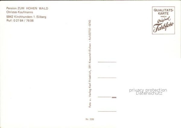 Silberg Pension Zum Hohen Wald Christes Kaufman – Bild 2