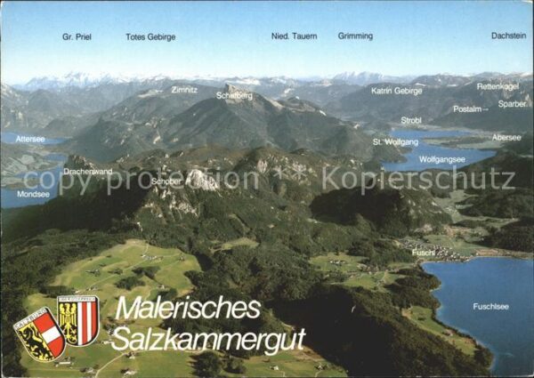 Fuschlsee Panoramakarte Dachstein Fuschl Wolfgang