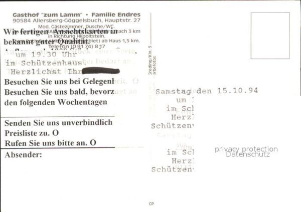 Goeggelsbuch Gasthof Zum Lamm – Bild 2