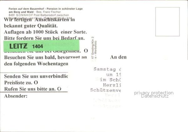 Sonnhofen Kuenzelsau Pension Berg Wald – Bild 2