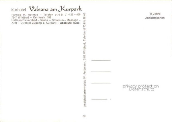 Wildbad Schwarzwald Kurhotel Valsana am Kurpark – Bild 2
