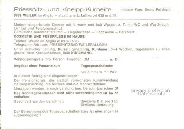 Weiler-Simmerberg Priessnitz Kneipp Kurheim Kosmetik Fuss – Bild 2