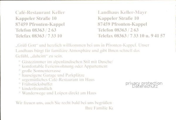 Kappel Pfronten Cafe-Restaurant Keller – Bild 2