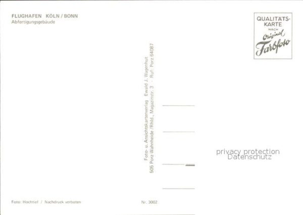 Flughafen Airport Aeroporto Köln Bonn Abfertigungsgebäude – Bild 2