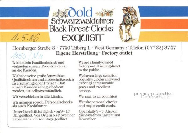Triberg Schwarzwald Gold Schwarzwalduhren Black Forest Cloc – Bild 2