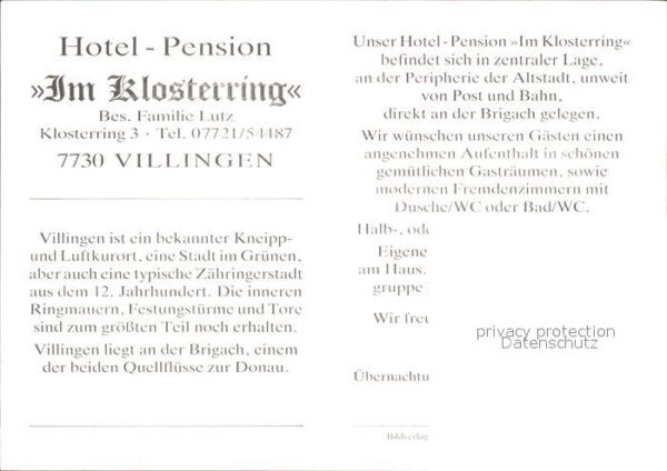 Villingen-Schwenningen Hotel Pension Klosterring – Bild 2