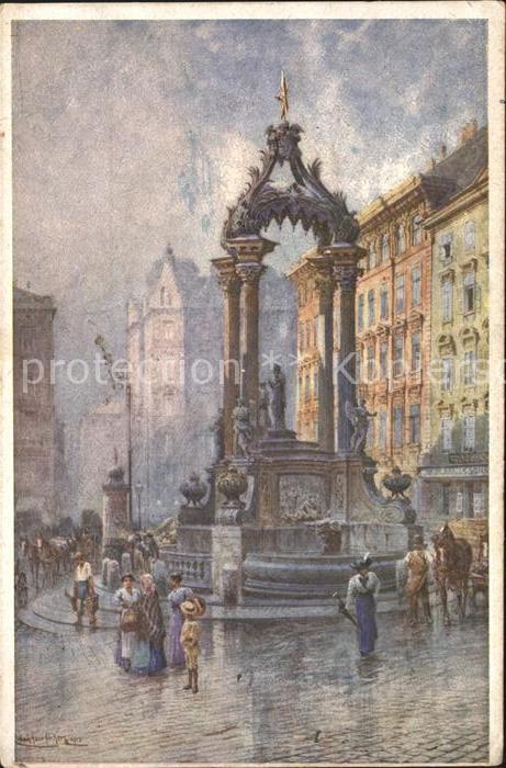 Wien Hoher Markt Künstlerkarte Fischer