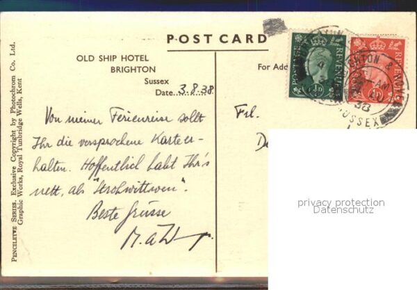 Brighton East Sussex Old Ship Hotel Zeichnung – Bild 2