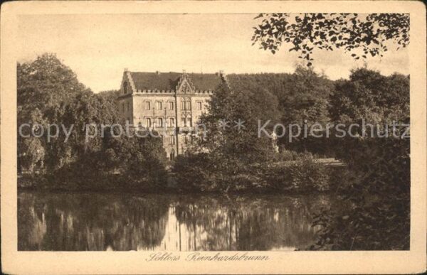 Schloss Reinhardsbrunn Original Gravüre Karte