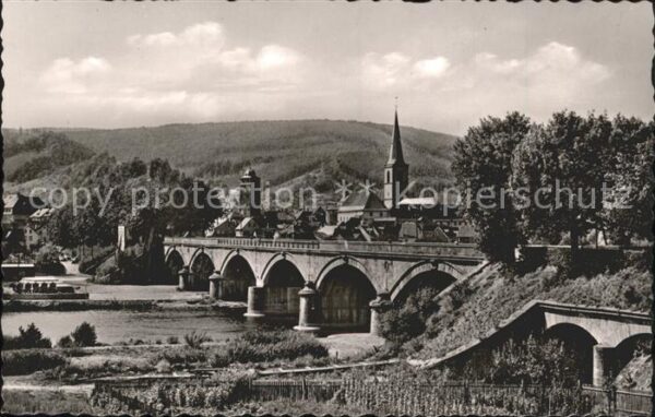 Lohr Main Mainbrücke Blick zur Stadt