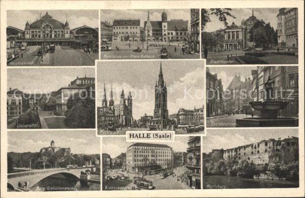 Halle Saale Marktplatz Eselsbrunnen Moritzburg Stad