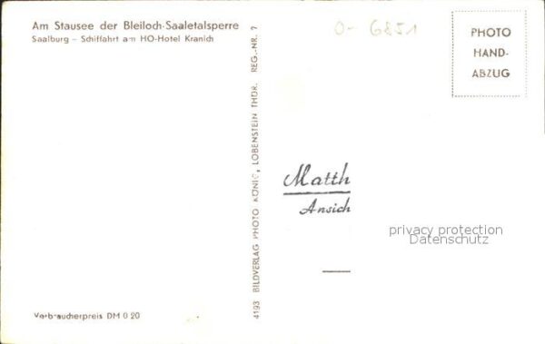 Bleilochtalsperre Stausee Saalburg Schifffahrt HO Hotel K – Bild 2