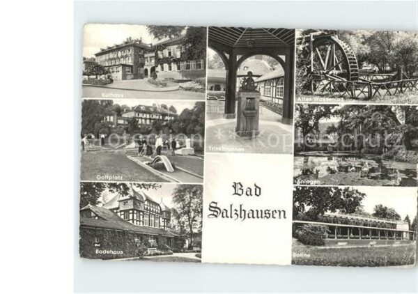 Bad Salzhausen Kurhaus Trinkbrunnen Altes Wasserrad Go