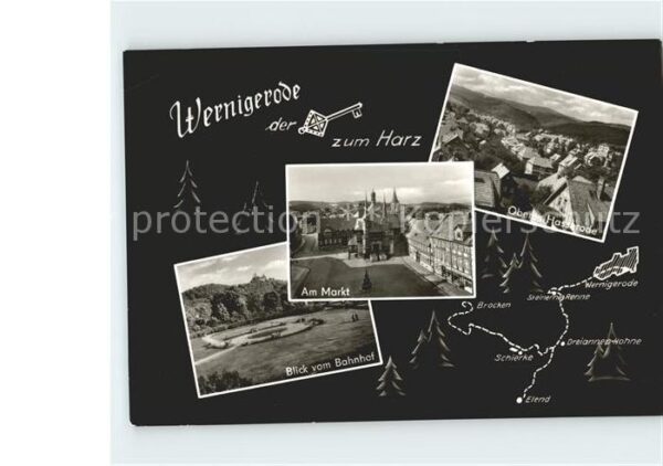 Wernigerode Harz Markt Blick vom Bahnhof Oberes Hasserod