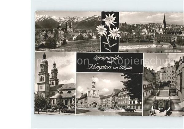 Kempten Allgaeu Iller Freitreppe Rathausplatz St Lorenz