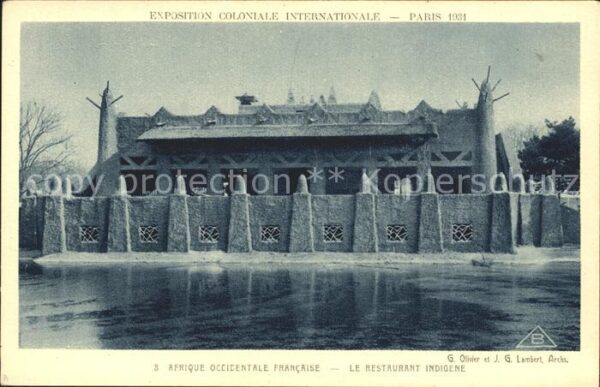 Exposition Coloniale Paris 1931 Restaurant Indigene Afrique Occidentale