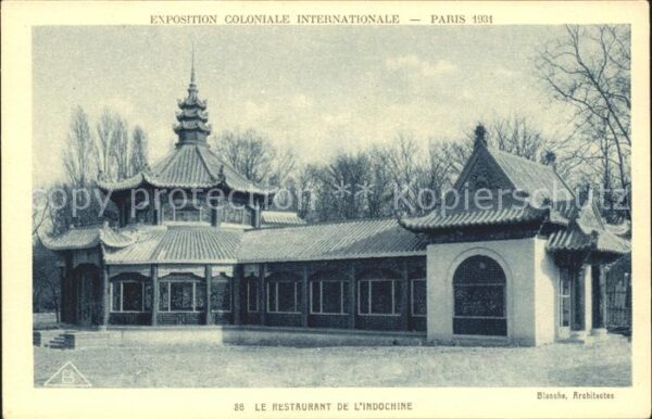 Exposition Coloniale Paris 1931 Restaurant de l'Indochine