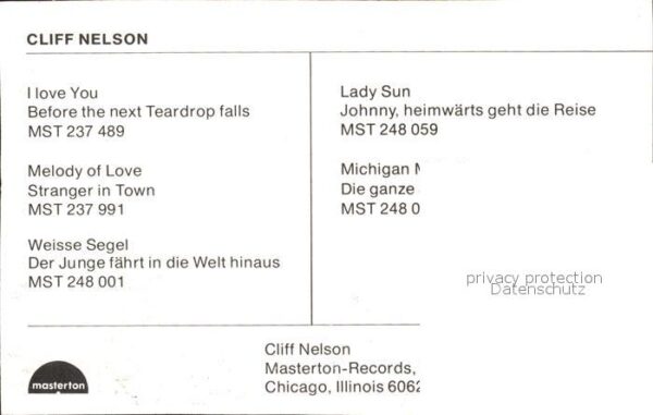 Saenger Band Cliff Nelson Autogramm – Bild 2