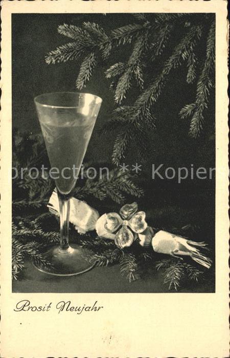 Neujahr Sekt Sektglas