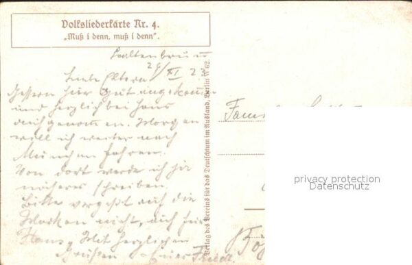 Liederkarte Muß i denn muß i denn – Bild 2