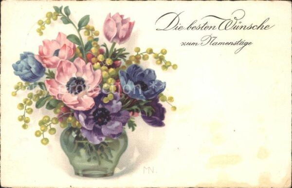 Namenstag Namenskarte Tulpen Litho