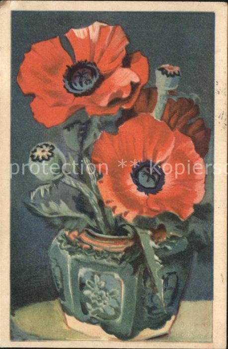Blumen Mohnblumen Vase