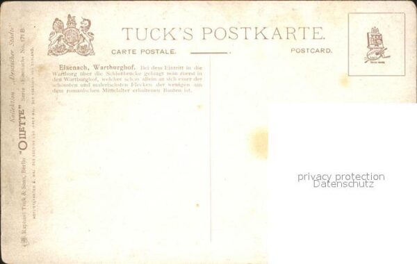 Verlag Tucks Oilette Nr. 171 B Eisenach Wartburghof – Bild 2
