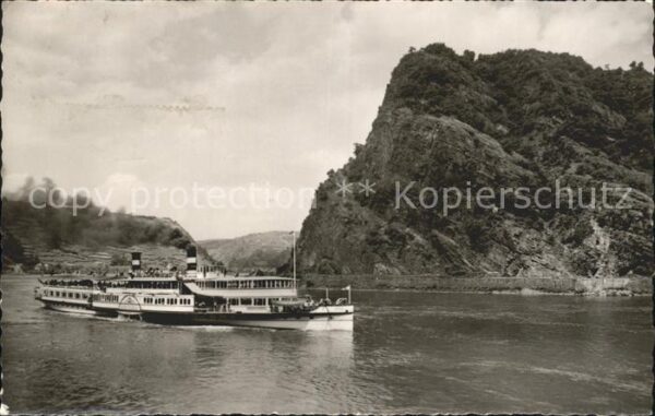 Dampfer Seitenrad Kaiser Wilhelm St. Goarshausen Felsento