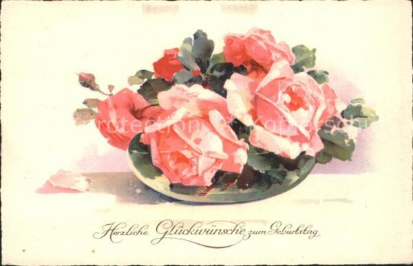 Rosen Geburtstag Litho