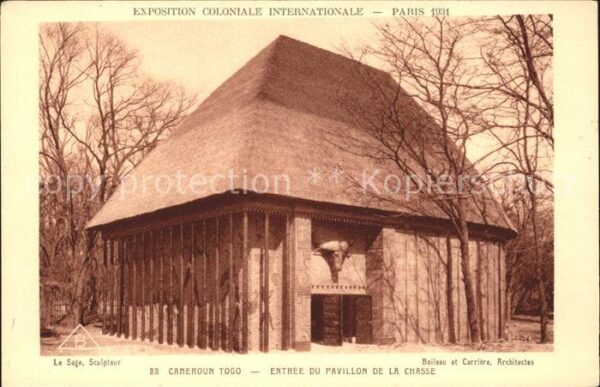 Exposition Coloniale Paris 1931 Cameroun Togo Pavillon de la Chasse