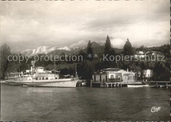 Dampfer Seitenrad Helvetie Evian-les-Bains Debarcadere De