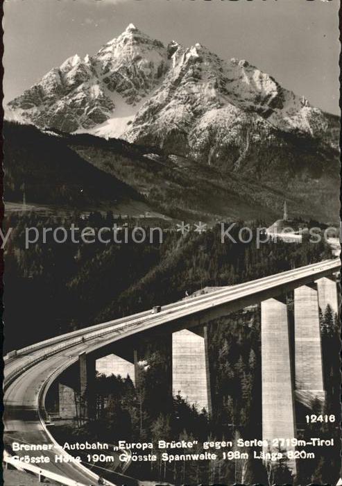 Autobahn Brenner Europa Brücke Serles Tirol