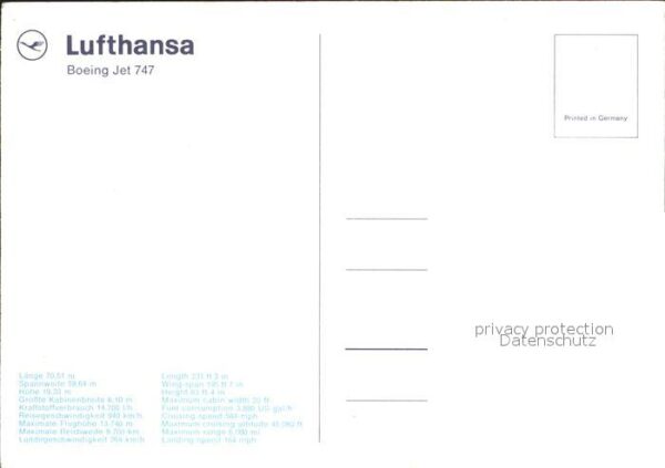 Lufthansa Boeing Jet 747 – Bild 2