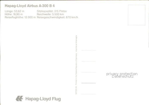 Flugzeuge Zivil Hapag-Lloyd Airbus A-300 B4 – Bild 2
