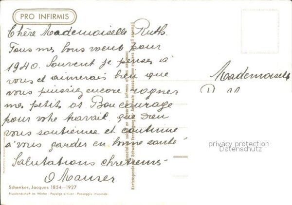 Kuenstlerkarte Jacques Schenker Flusslandschaft im Win – Bild 2