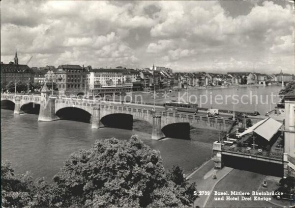 Strassenbahn Basel Mittlere Rheinbrücke Hotel Drei K