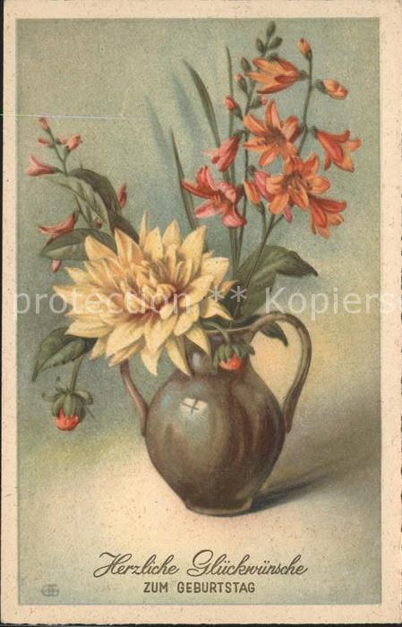 Geburtstag Dahlie Lilien Vase
