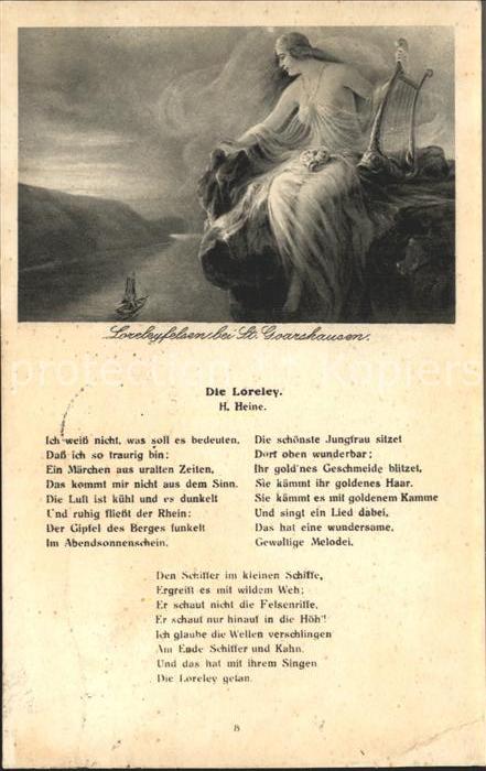 Heine Heinrich Die Loreley Rheinlieder Nr. 8 Loreleyfe