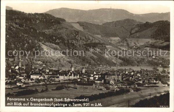 Gengenbach mit Brandenkopfgebirge und Turm
