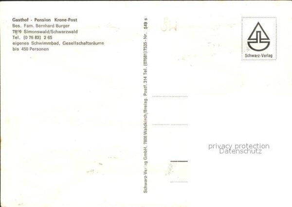 Simonswald Gasthof Krone Gaststube Schwimmbad – Bild 2