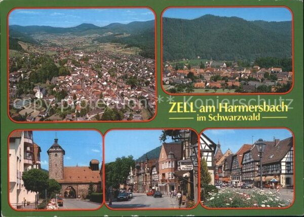 Zell Harmersbach Panorama Ortsblick Strassenpartien Stad