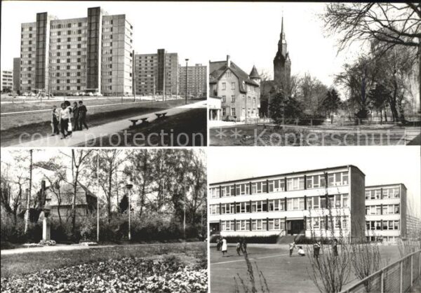 Coswig Sachsen Wohnblocks Kirche Park