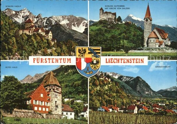 Liechtenstein  Schloss Vaduz und Schloss Guttenberg mi