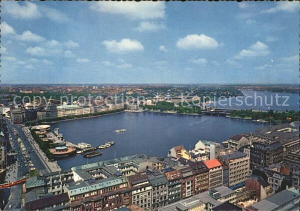 Hamburg Binnen und Aussenalster Fliegeraufnahme