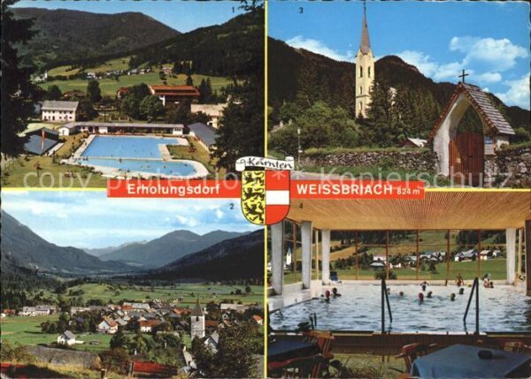 Weissbriach Freibad Gitschtal Motiv mit ev Kirche T
