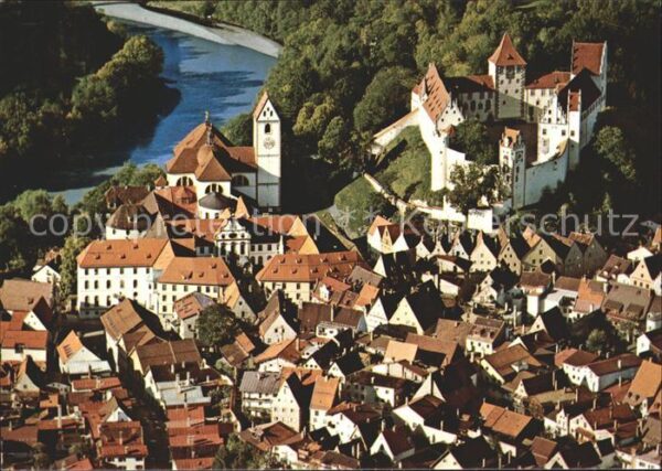 Fuessen Allgaeu Altstadt mit Hohem Schloss und ehem Klo