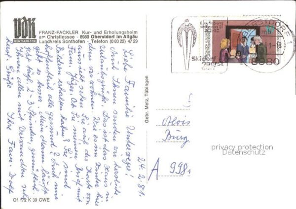Oberstdorf Franz Fackler Kur und Erholungsheim Pfe – Bild 2