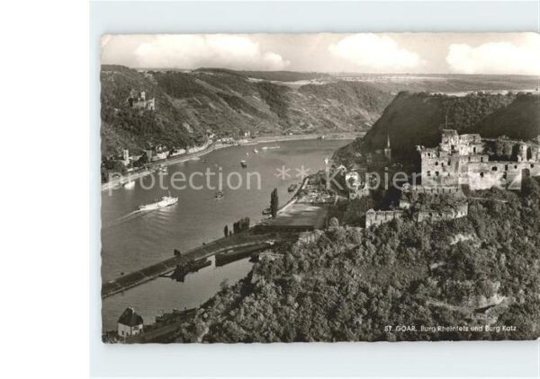 St Goar Burg Rheinfels und Burg Katz Fliegerauf